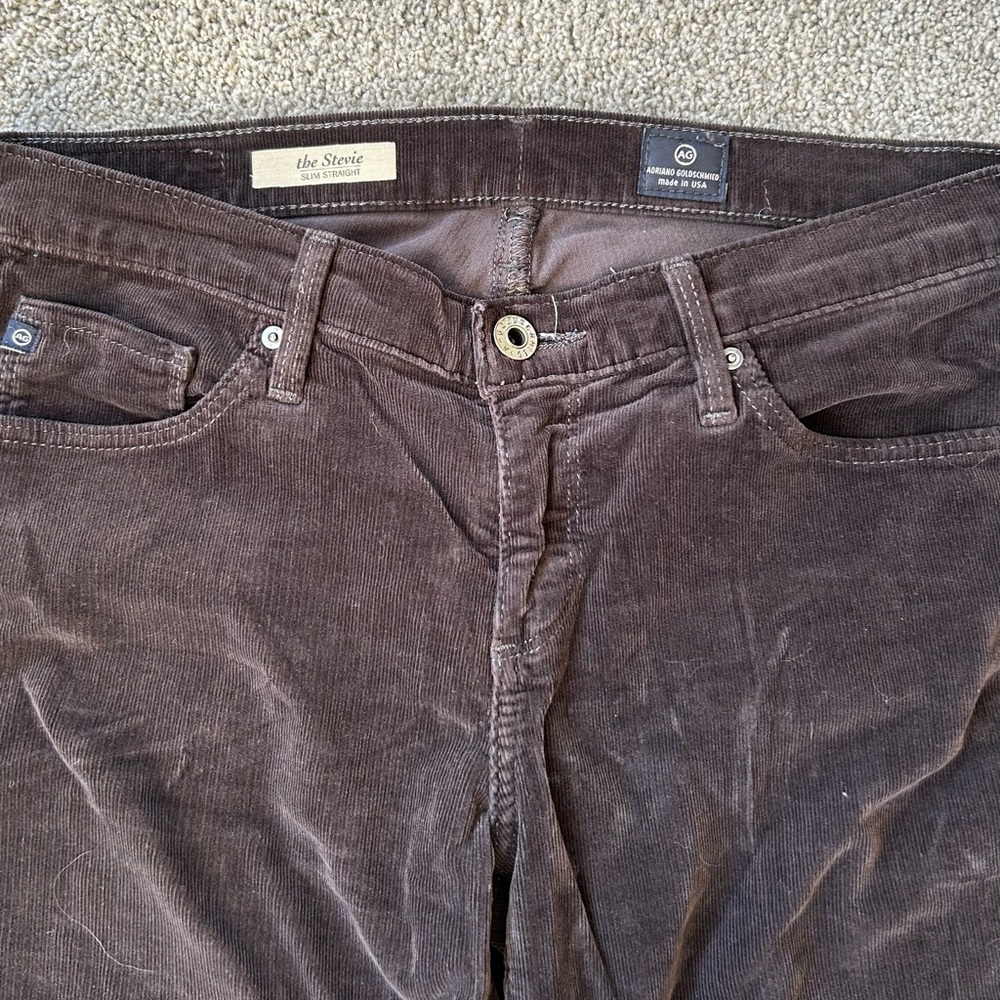 AG Adriano Goldschmied Chocolate Corduroy Slim Leg  Pants - Picture 3 of 5